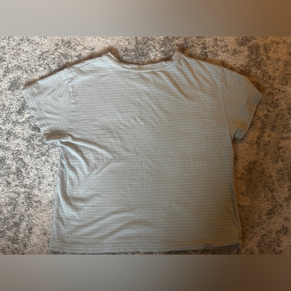 Vince striped short sleeve crewneck tee light blue size: small - Picture 4 of 4